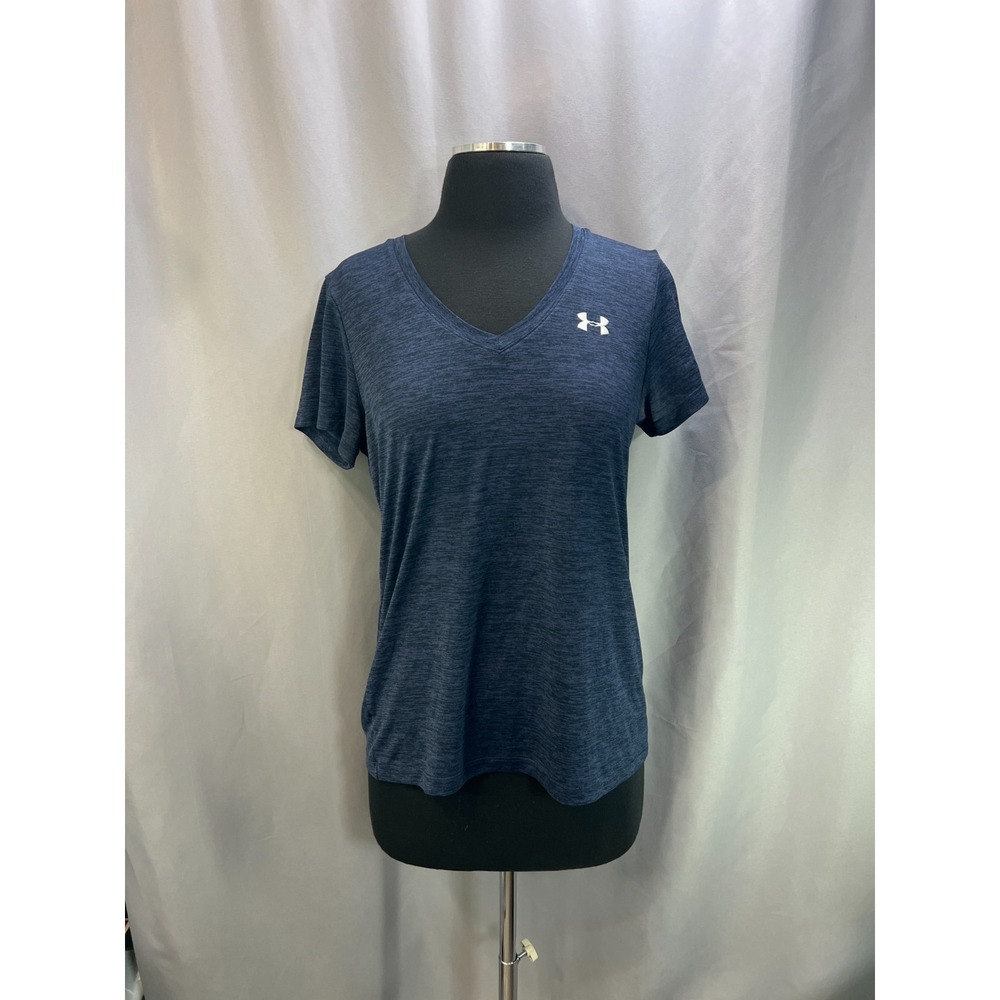 Under Armour Heatgear Performance Top Womens Medium Heathered Blue Gym Workout